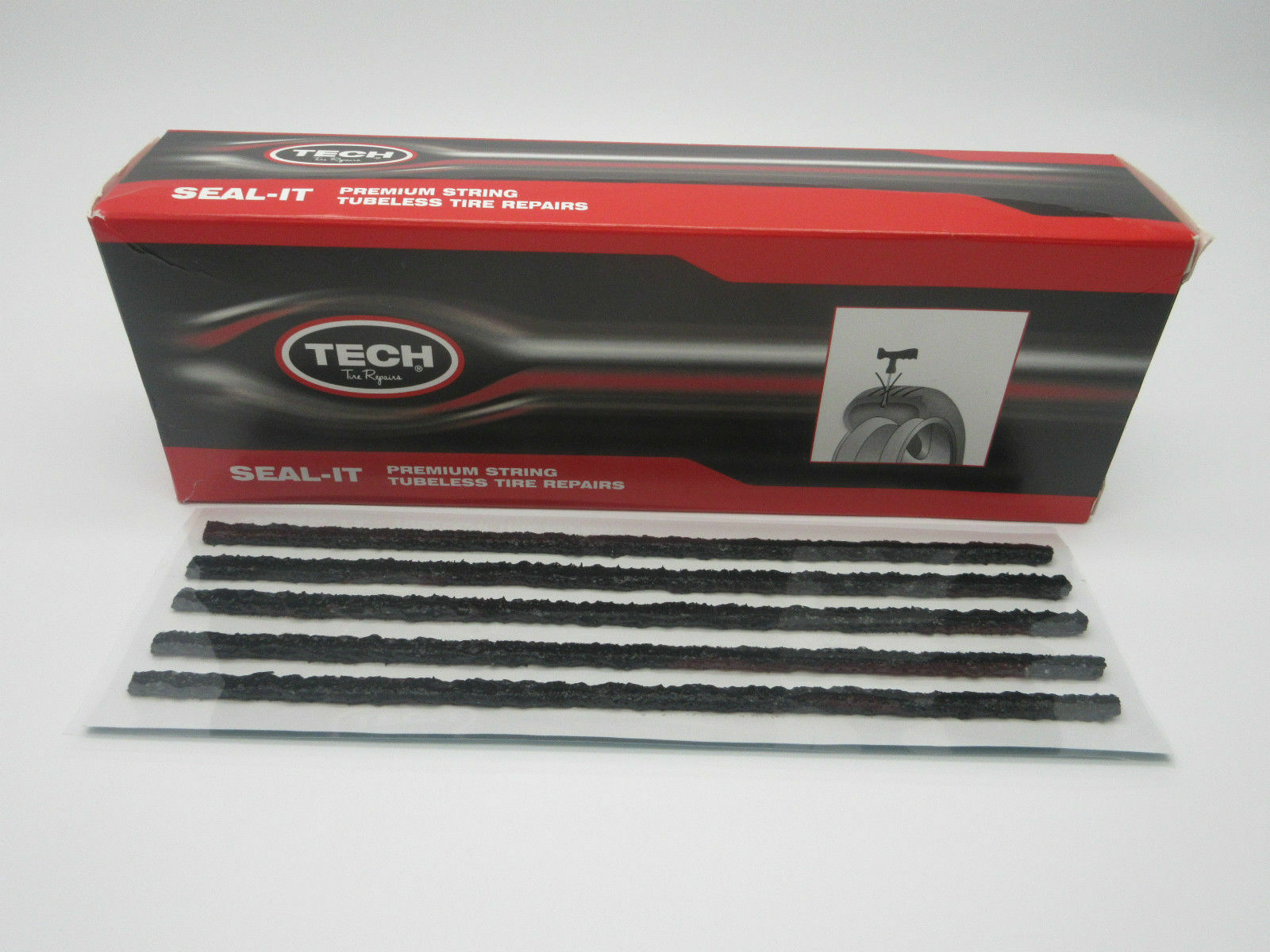 Tech 242 Black 8" Thick String (30)}