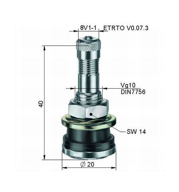 Clamp In Valve Tubeless TR416}