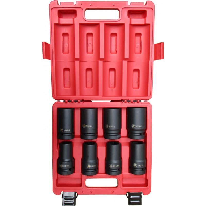 1" Dr. 8 Pc Socket Set 24 27 29 30 32 33 36 38mm}