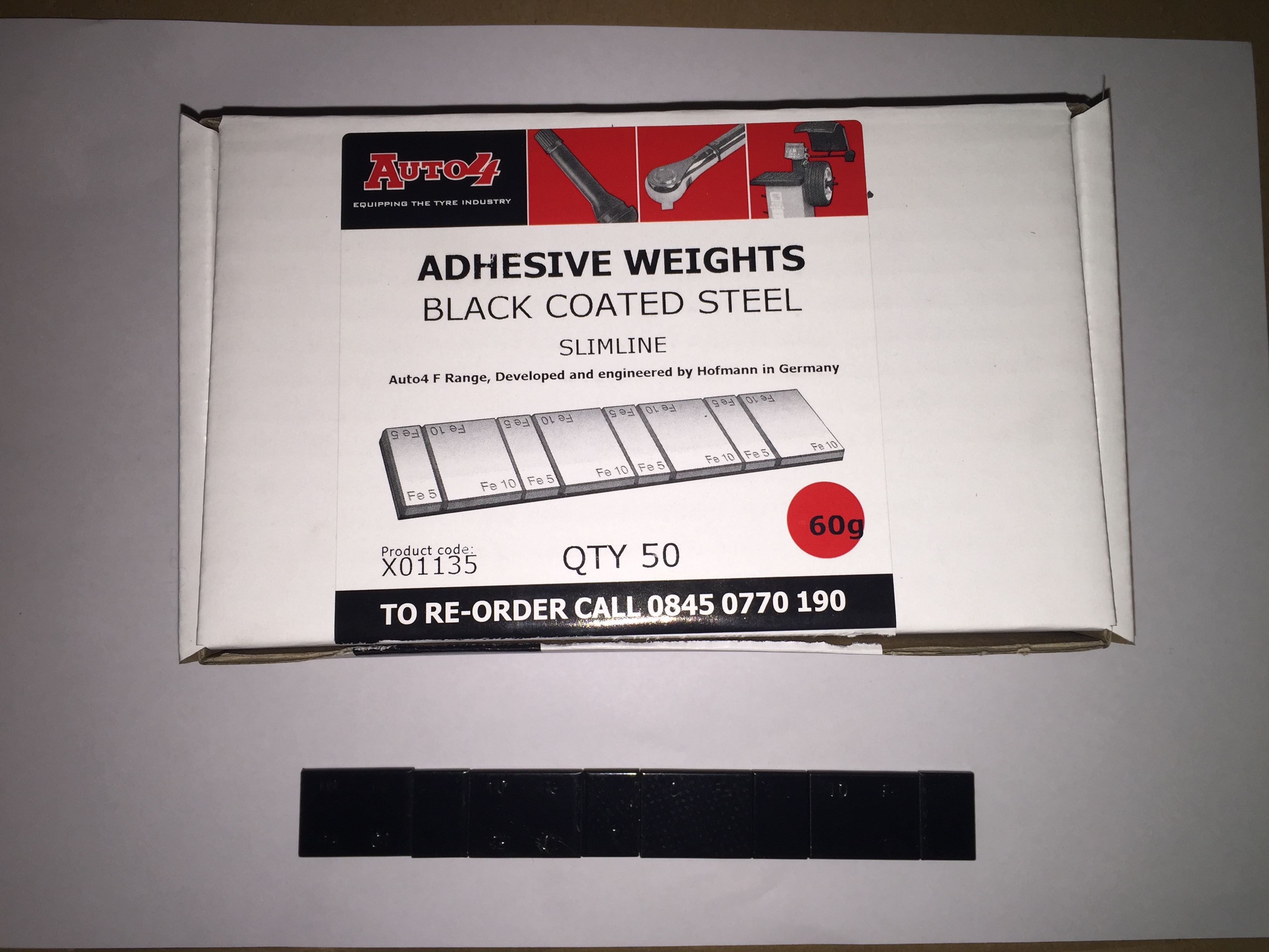 Steel Adhesive Weights 5/10g Black (100)}
